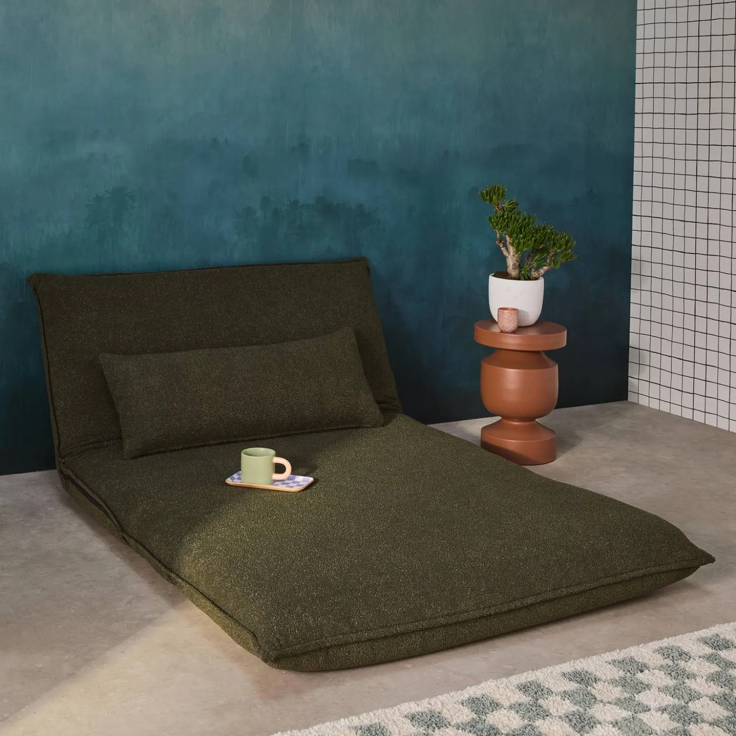 2-Sitzer Schlafsofa mit Bezug aus strukturiertem Bouclé