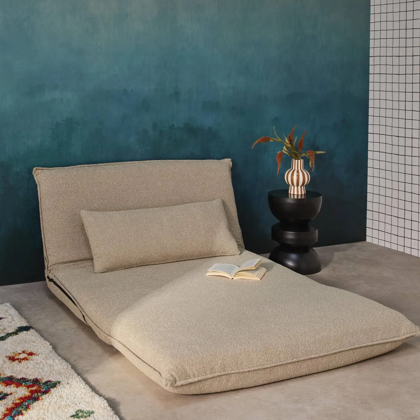 2-Sitzer Schlafsofa mit Bezug aus strukturiertem Bouclé
