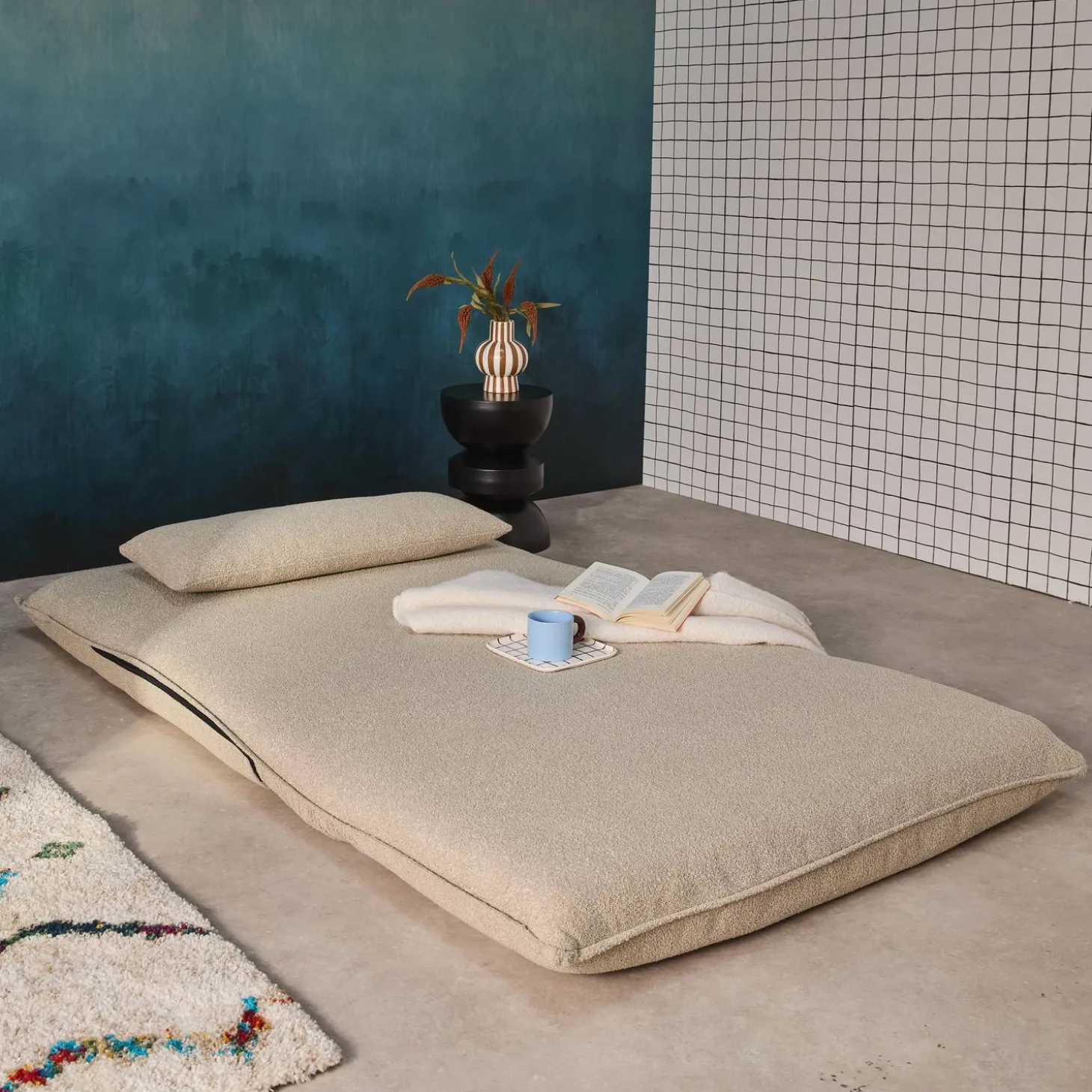 2-Sitzer Schlafsofa mit Bezug aus strukturiertem Bouclé