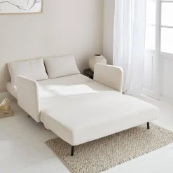 2-Sitzer Schlafsofa mit Bouclé-Bezug