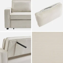 2-Sitzer Schlafsofa mit Cordbezug B 172,5 x T 91,5 x H 88,5cm