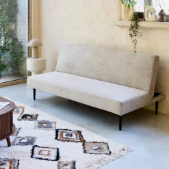 3-Sitzer Schlafsofa mit Cordbezug und Metallbeinen