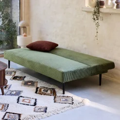 3-Sitzer Schlafsofa mit Cordbezug und Metallbeinen