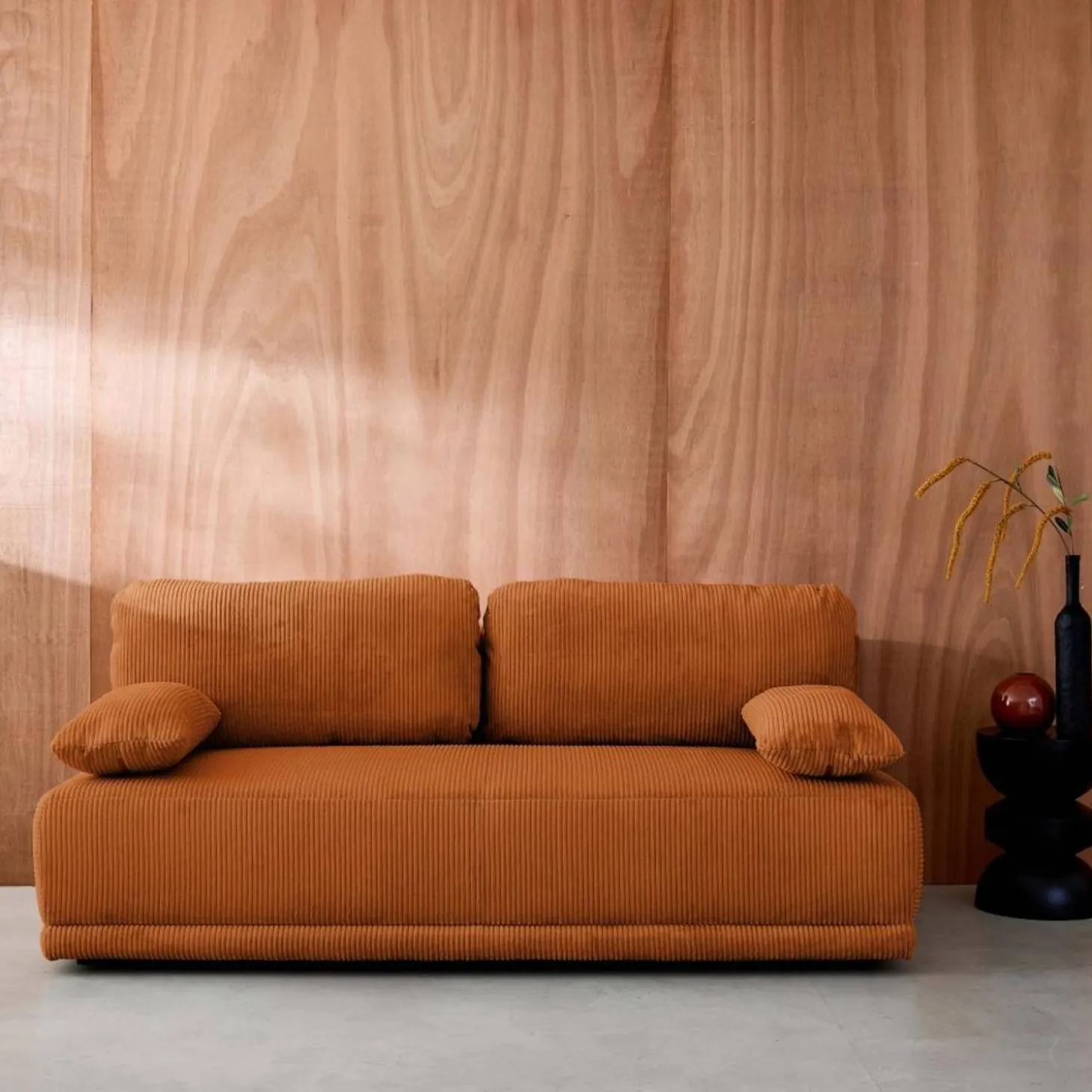 3-Sitzer Schlafsofa mit Cordbezug und Stauraum