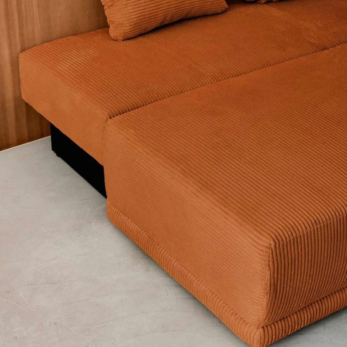 3-Sitzer Schlafsofa mit Cordbezug und Stauraum