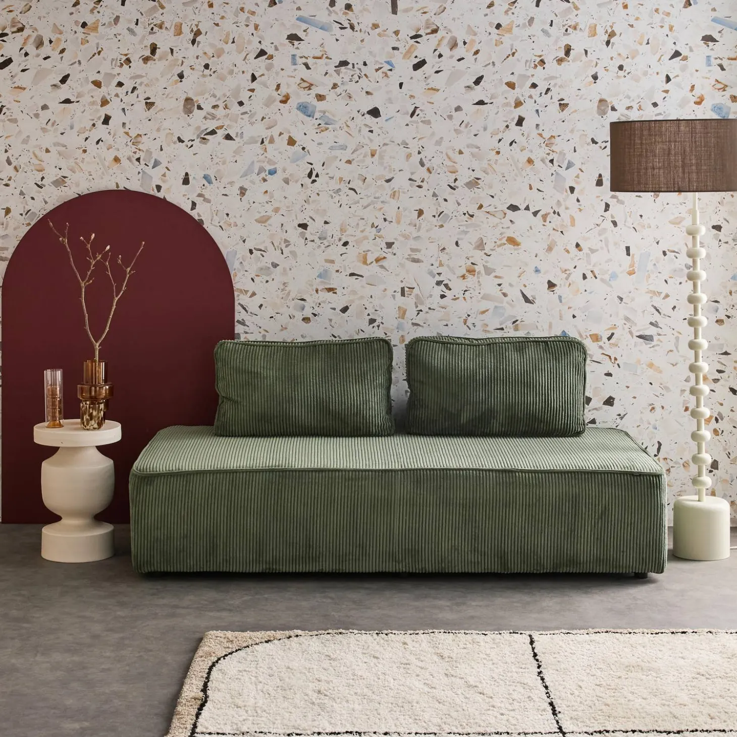 2-Sitzer Sessel für ein modulares Sofa - Cordbezug