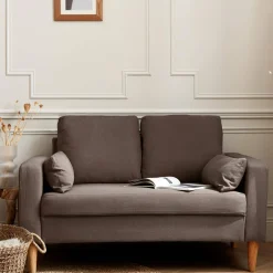 2-Sitzer Sofa, Bezug aus Polyester, Füße aus Holz