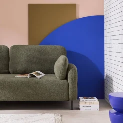 3-Sitzer Sofa mit Bouclé-Bezug und Metallfüßen