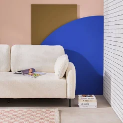 3-Sitzer Sofa mit Bouclé-Bezug und Metallfüßen
