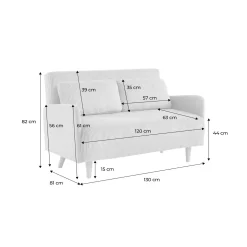 2-Sitzer-Sofa mit Cordbezug und Holzfüßen