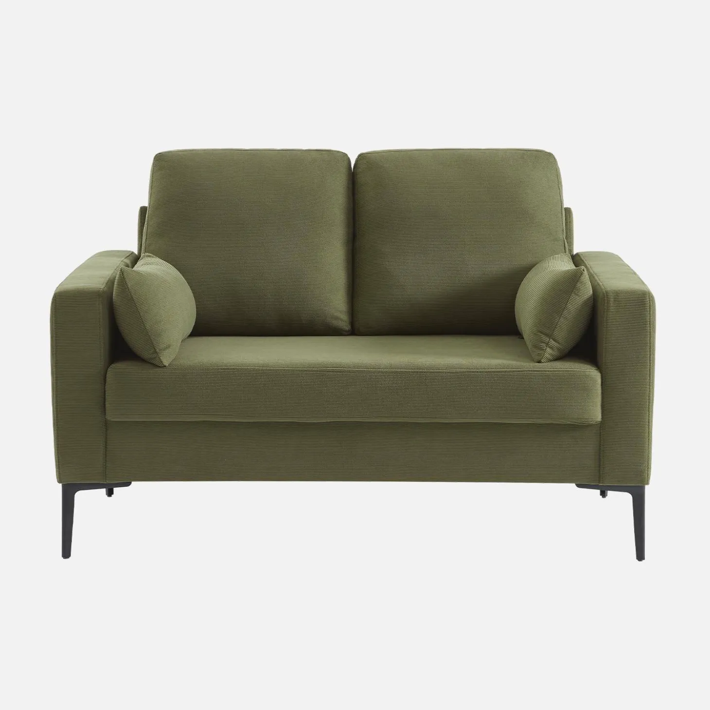 2-Sitzer-Sofa, mit Cordbezug und Metallfüßen