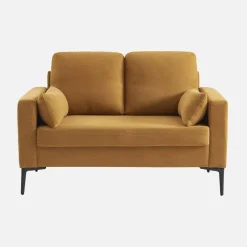 2-Sitzer-Sofa, mit Cordbezug und Metallfüßen