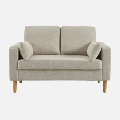 2-Sitzer Sofa mit Heveaholz und Chenille-Bezug