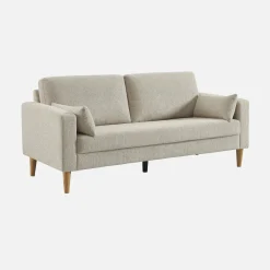 3-Sitzer Sofa mit Heveaholz und Chenille-Bezug