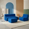 2-Sitzer Sofa mit Sessel und Hocker