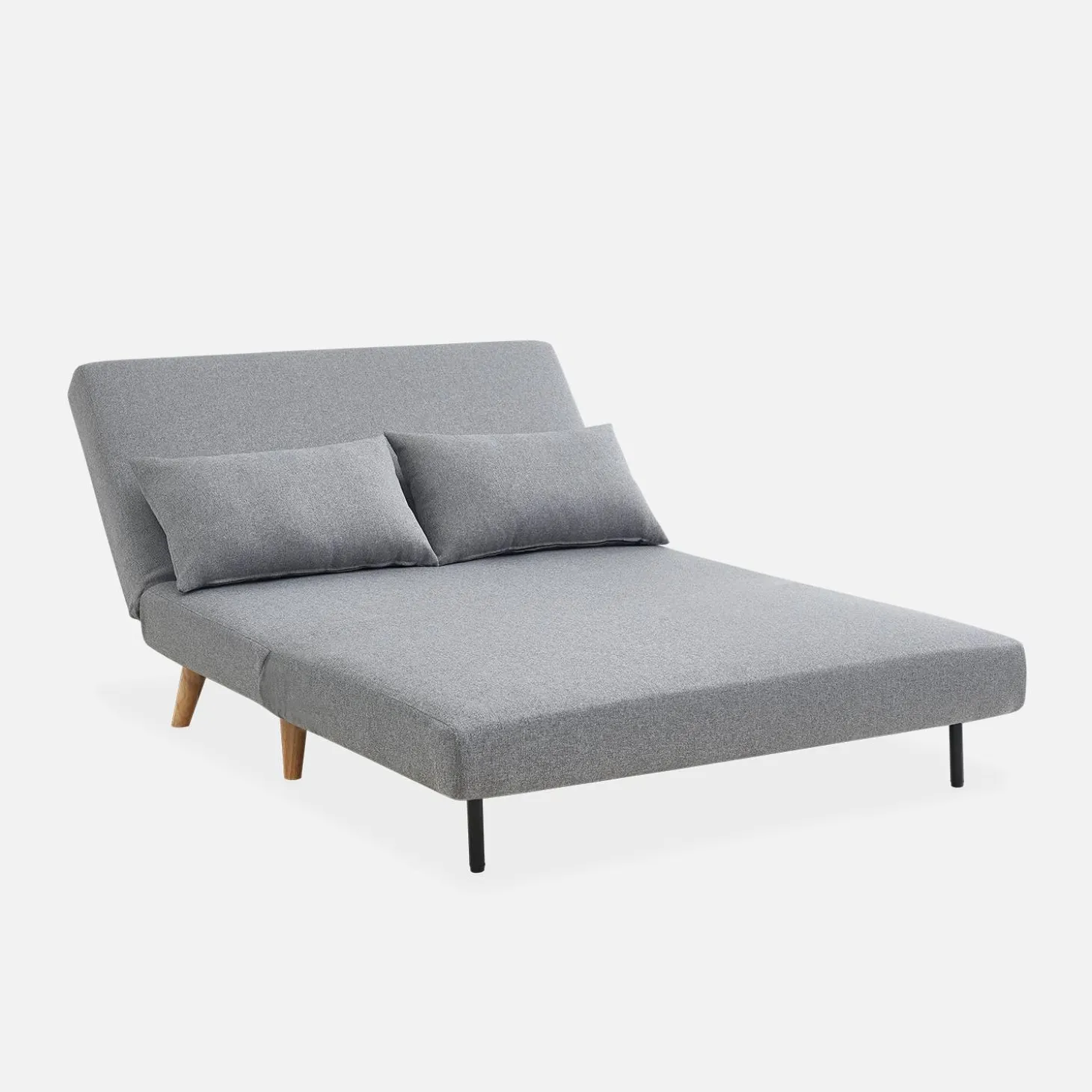 2-Sitzer-Sofa mit Stoffbezug, Holzfüße