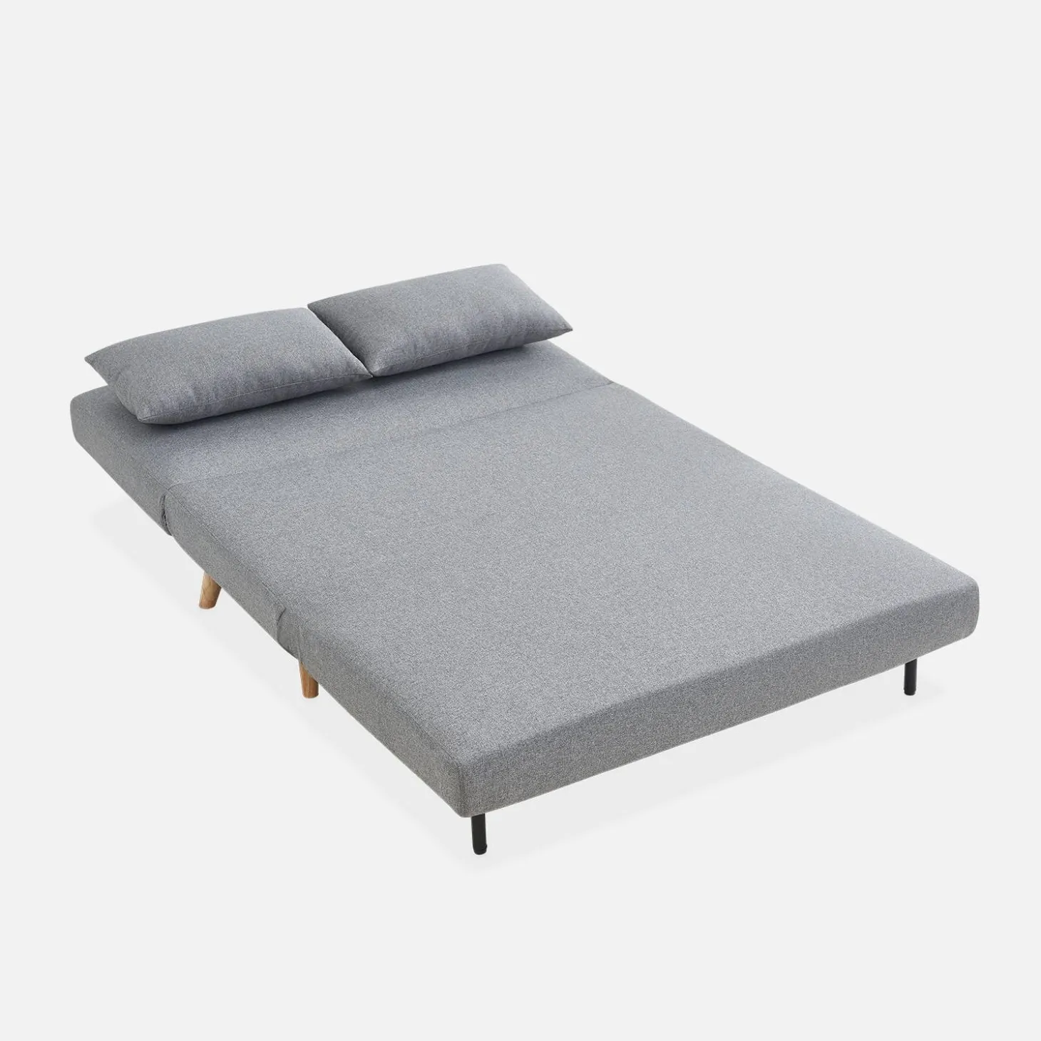 2-Sitzer-Sofa mit Stoffbezug, Holzfüße