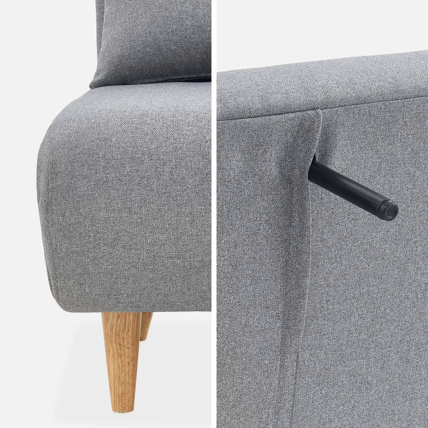 2-Sitzer-Sofa mit Stoffbezug, Holzfüße