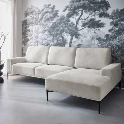 3-Sitzer-Sofa mit Stoffbezug - Recamiere rechts
