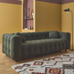 3-Sitzer-Sofa mit strukturiertem und kapitoniertem Bouclé-Bezug