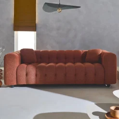 3-Sitzer-Sofa mit strukturiertem und kapitoniertem Bouclé-Bezug