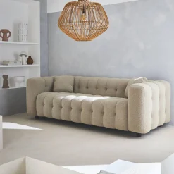3-Sitzer-Sofa mit strukturiertem und kapitoniertem Bouclé-Bezug