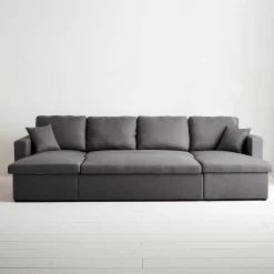 4-Sitzer Wohnlandschaft, mit Schlaffunktion und Stoffbezug