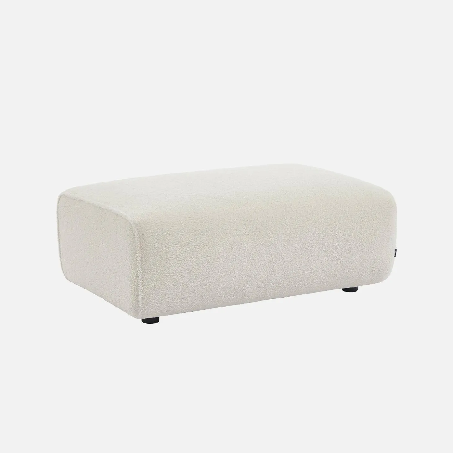 Sitzhocker, Fußhocker mit Bouclébezug für 3-Sitzer-Sofa Wallas