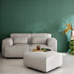 Sitzhocker, Fußhocker mit Cordbezug für 2-Sitzer-Sofa Wallas