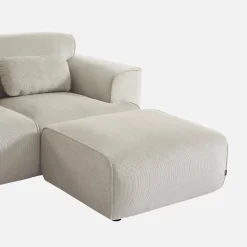 Sitzhocker, Fußhocker mit Cordbezug für 2-Sitzer-Sofa Wallas