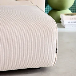 Sitzhocker, Fußhocker mit Cordbezug für 3-Sitzer-Sofa Wallas