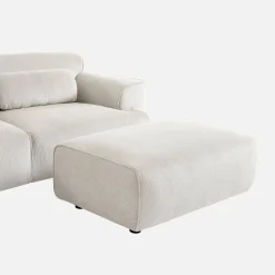 Sitzhocker, Fußhocker mit Cordbezug für 3-Sitzer-Sofa Wallas