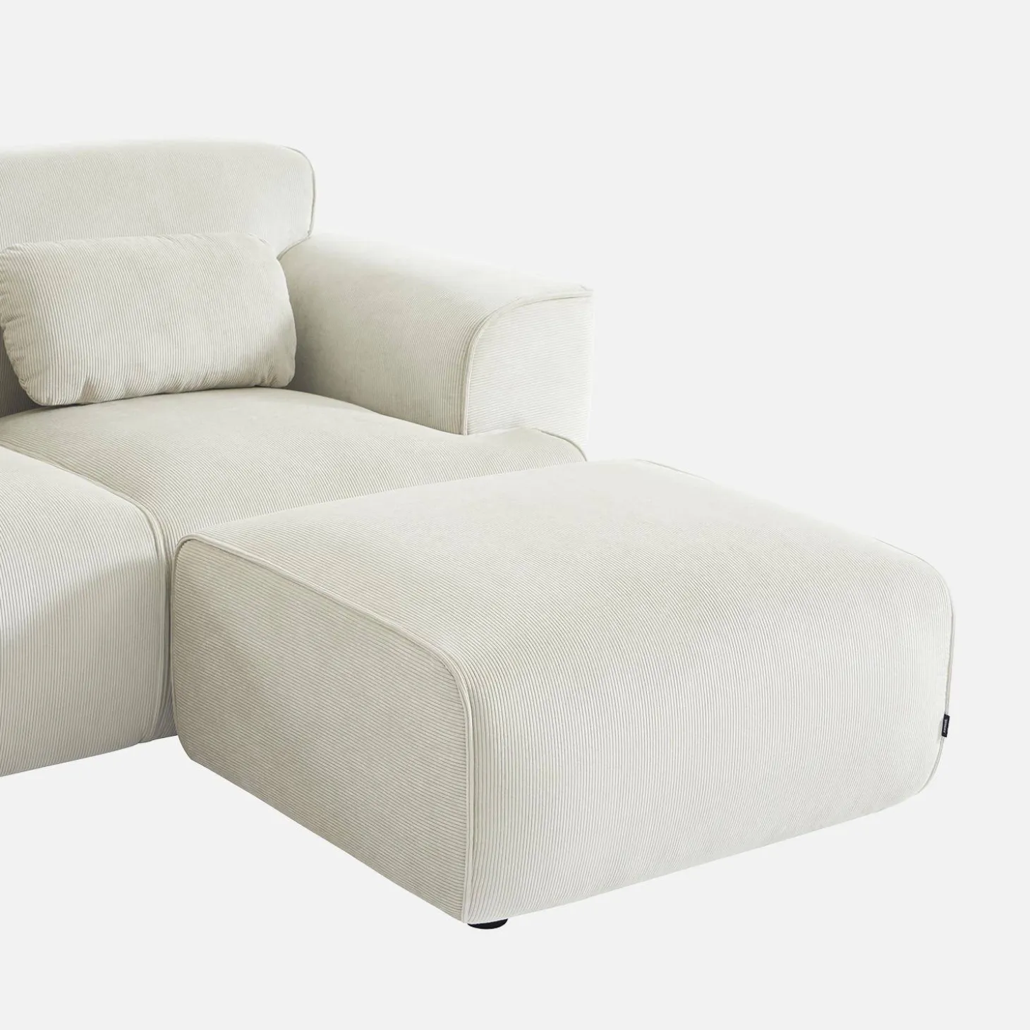 Sitzhocker, Fußhocker mit Cordbezug für 2-Sitzer-Sofa Wallas