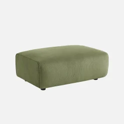 Sitzhocker, Fußhocker mit Cordbezug für 3-Sitzer-Sofa Wallas