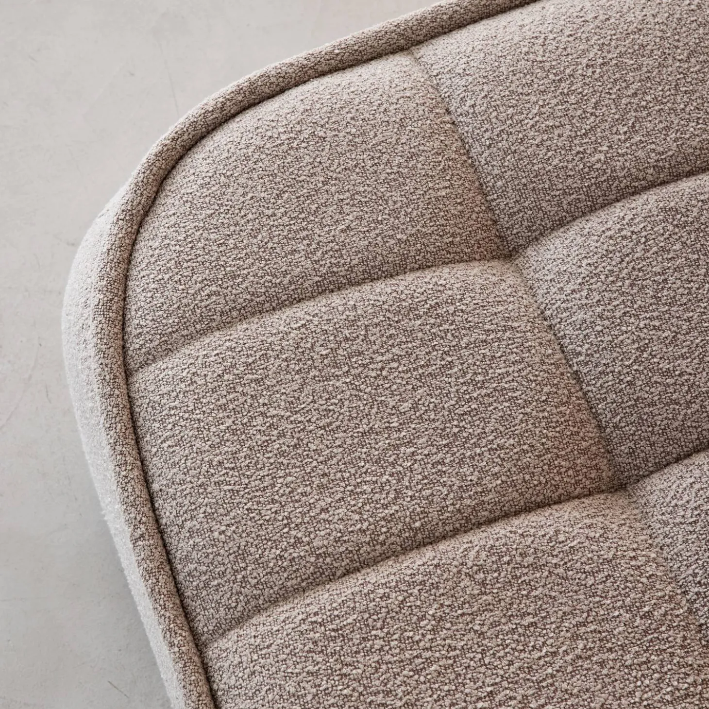Sitzhocker, Fußhocker mit strukturierem Bouclé-Bezug für den Sessel Boni