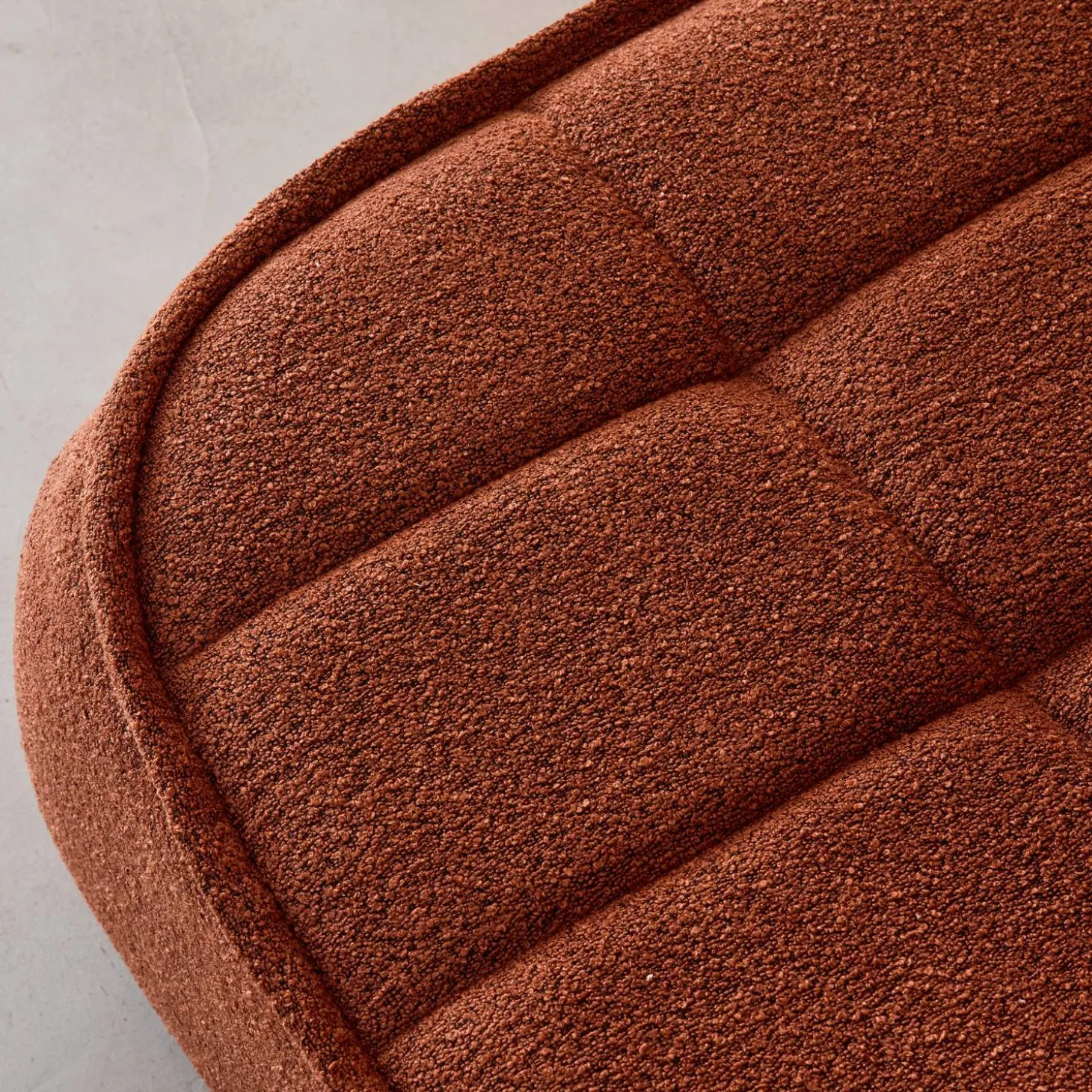 Sitzhocker, Fußhocker mit strukturierem Bouclé-Bezug für den Sessel Boni