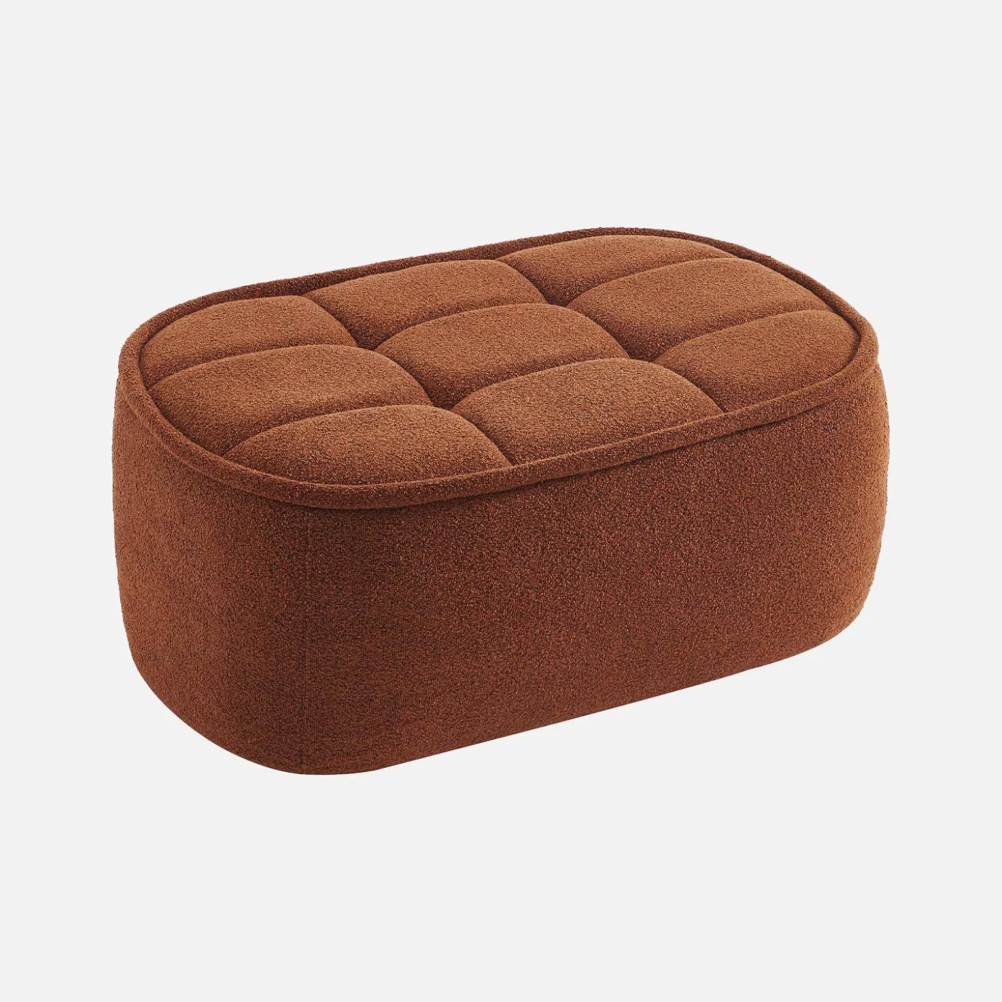 Sitzhocker, Fußhocker mit strukturierem Bouclé-Bezug für den Sessel Boni