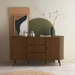 Skandinavisches Buffet in Holzlook mit 2 Schiebetüren 150cm