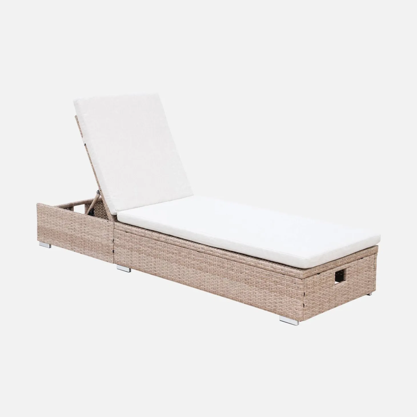 Sonnenliege mit Kunststoffgeflecht, Polyester, 5-fach verstellbar