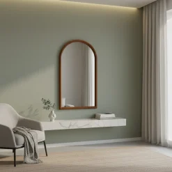 Spiegel Bogenform Kiefernholz