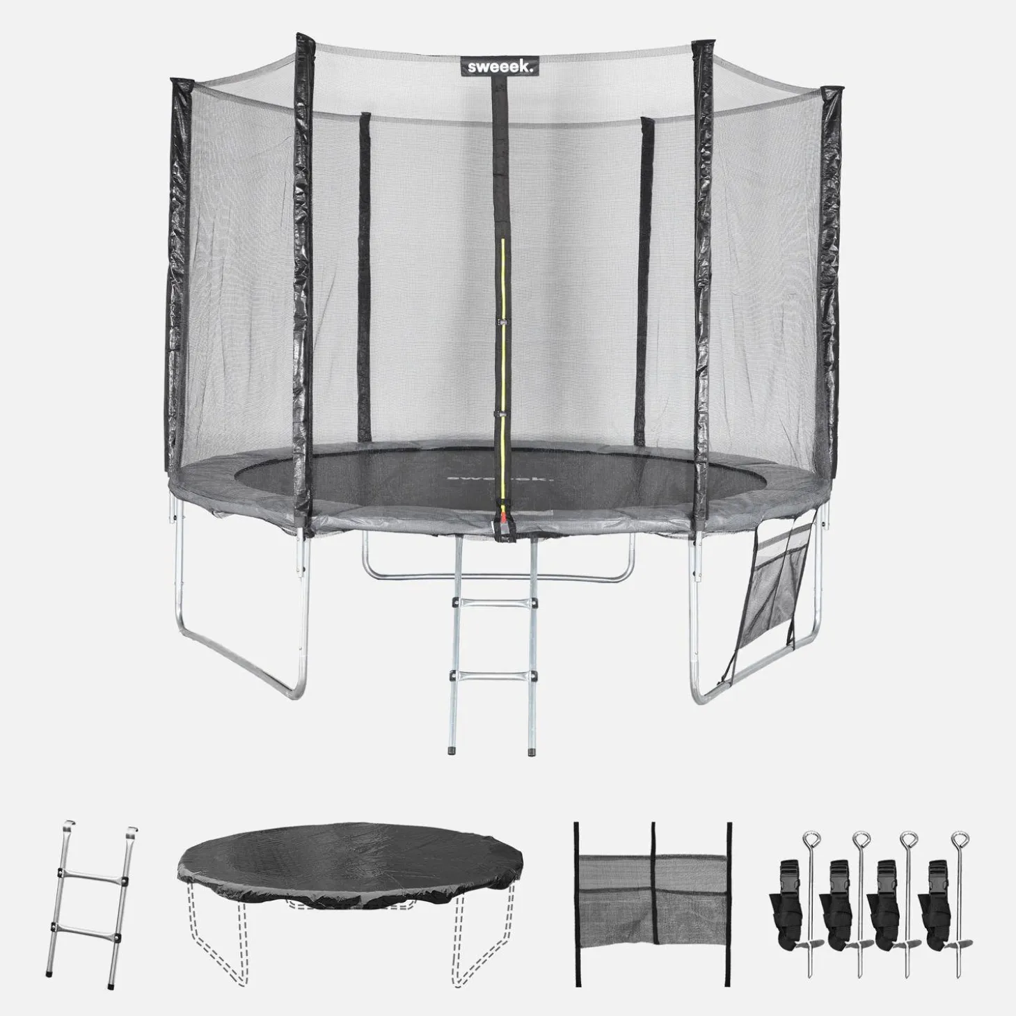 Trampolin Ø305cm - mit Sicherheitsnetz und Zubehör