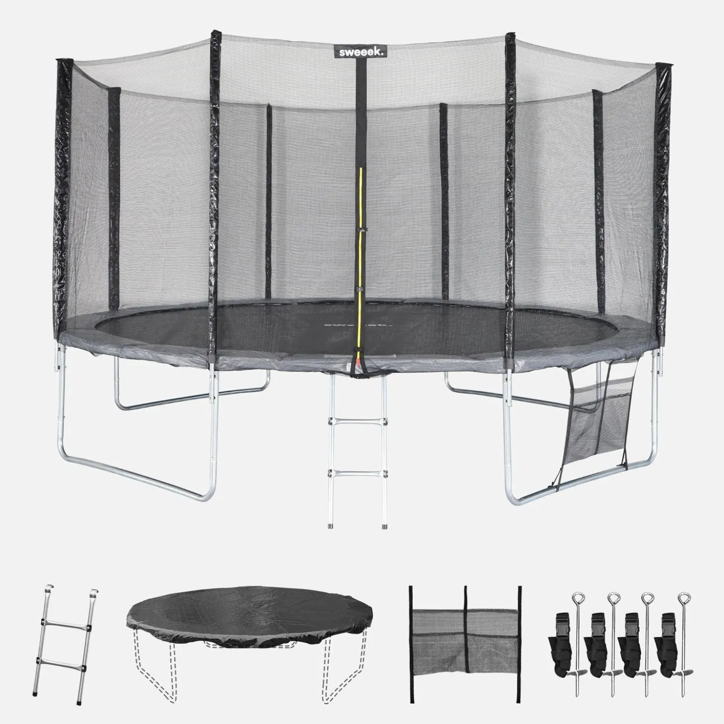Trampolin Ø430cm mit Sicherheitsnetz und Zubehör