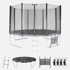 Trampolin Ø370cm - mit Sicherheitsnetz und Zubehör