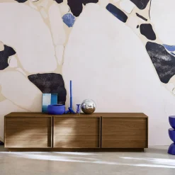TV-Möbel mit Holzoptik 3 Türen 180 cm