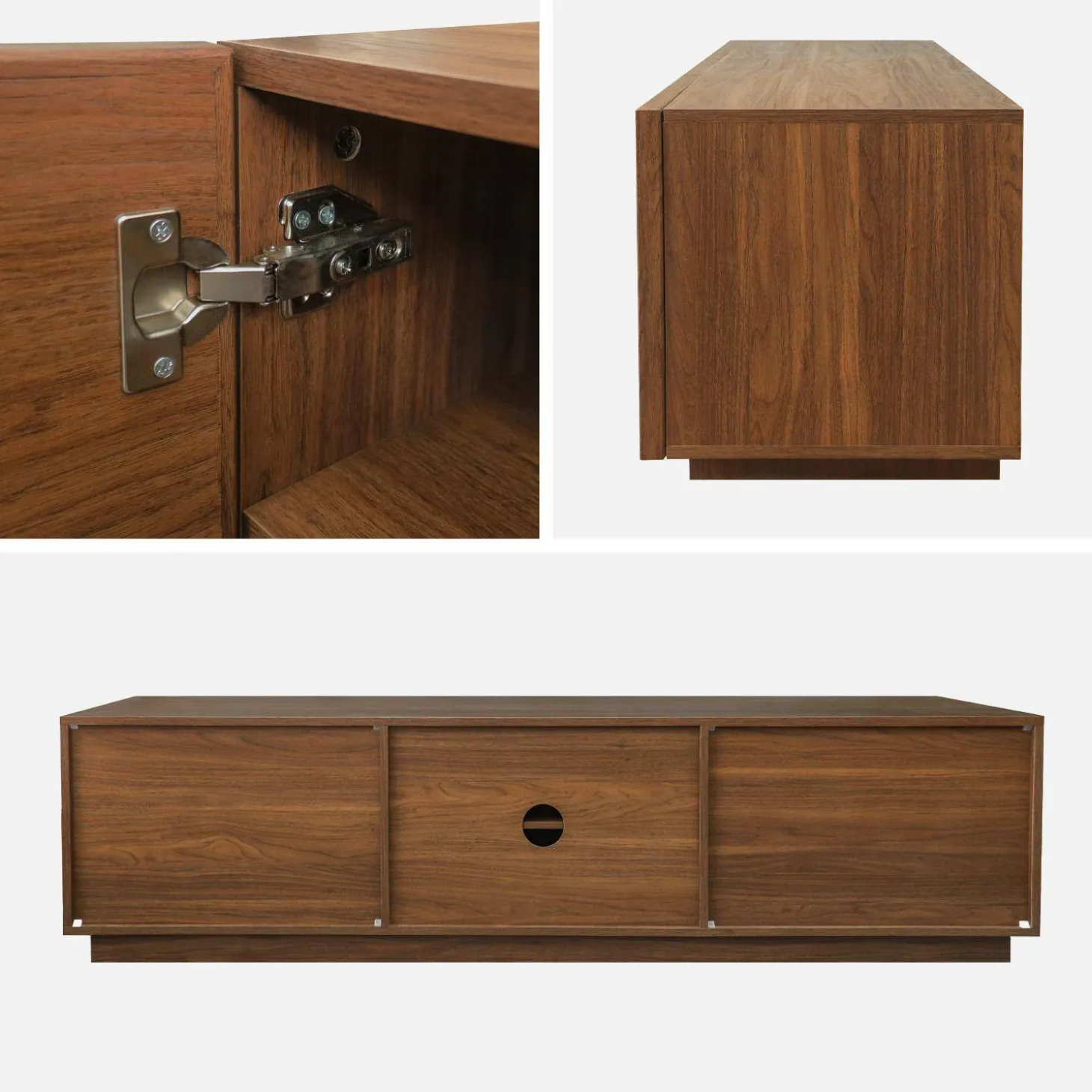 TV-Möbel mit Holzoptik 3 Türen 180 cm