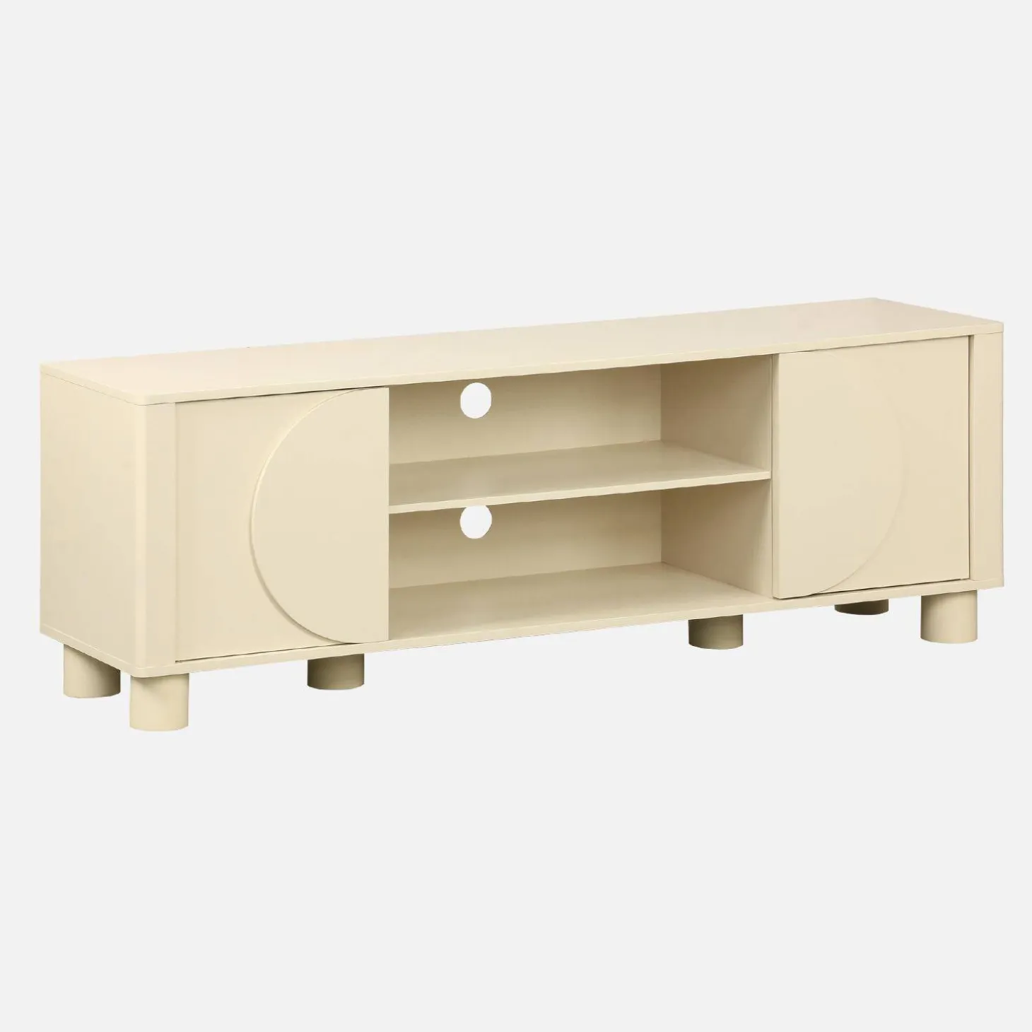TV-Möbel mit Mango-Holzoptik 2 wendbare Türen 155cm