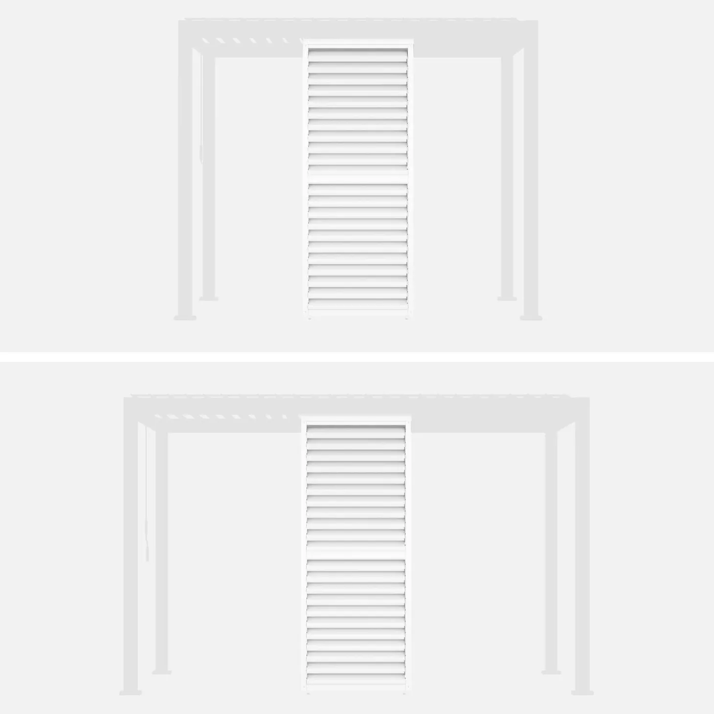 Verstellbare Lamellenwand 100cm für Pergola Triomphe 3x3m V2 3x4m 3x6m
