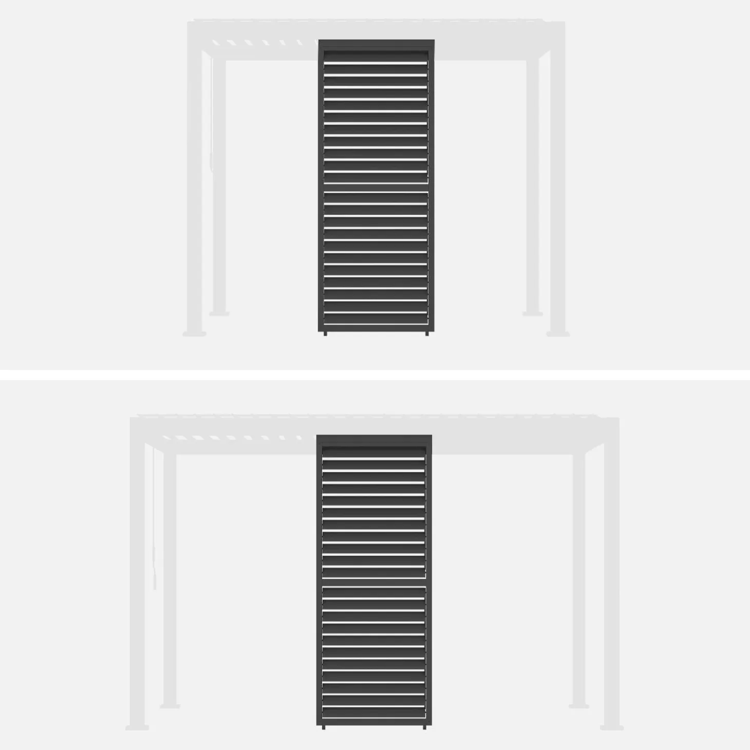 Verstellbare Lamellenwand 100cm für Pergola Triomphe 3x3m V2 3x4m 3x6m
