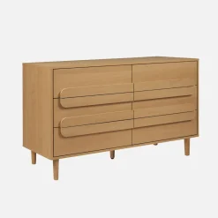 Vintage-Kommode im Holzlook mit 6 Schubladen