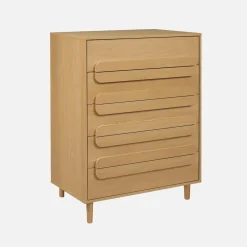 Vintage-Kommode in Holzoptik mit 5 Schubladen